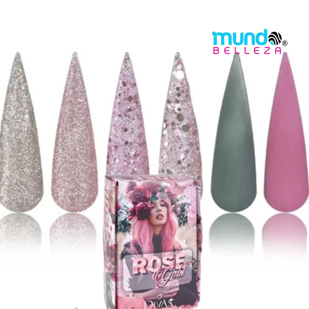 Acrílicos Colección Wapizima Rose Gold X6