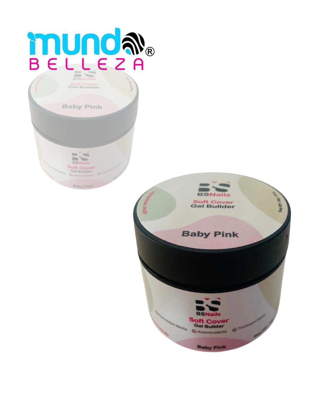 BS Nails Soft Cover Gel Builder Baby Pink Pote Blanco 30 g