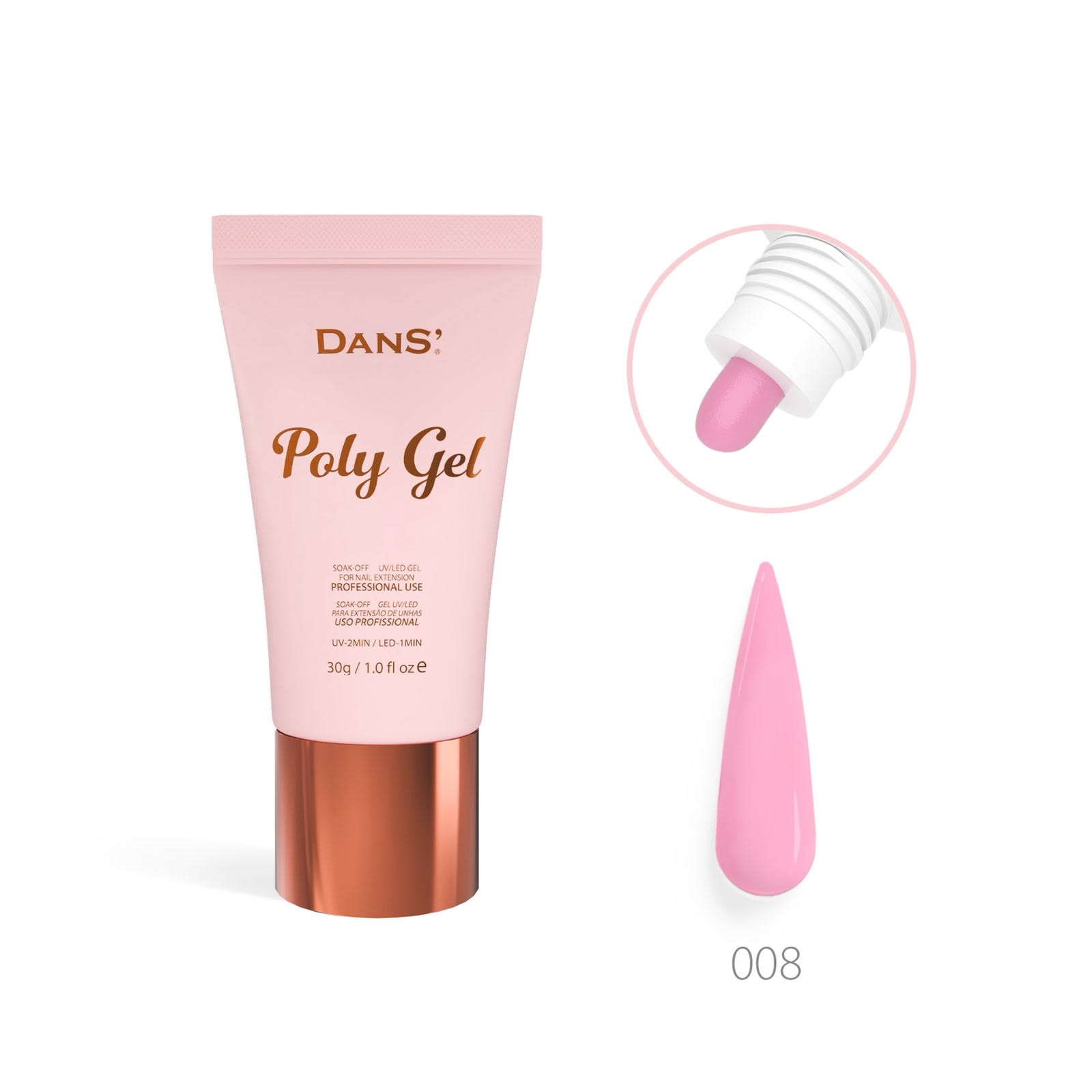 Dans Polygel Envase Rosado N08