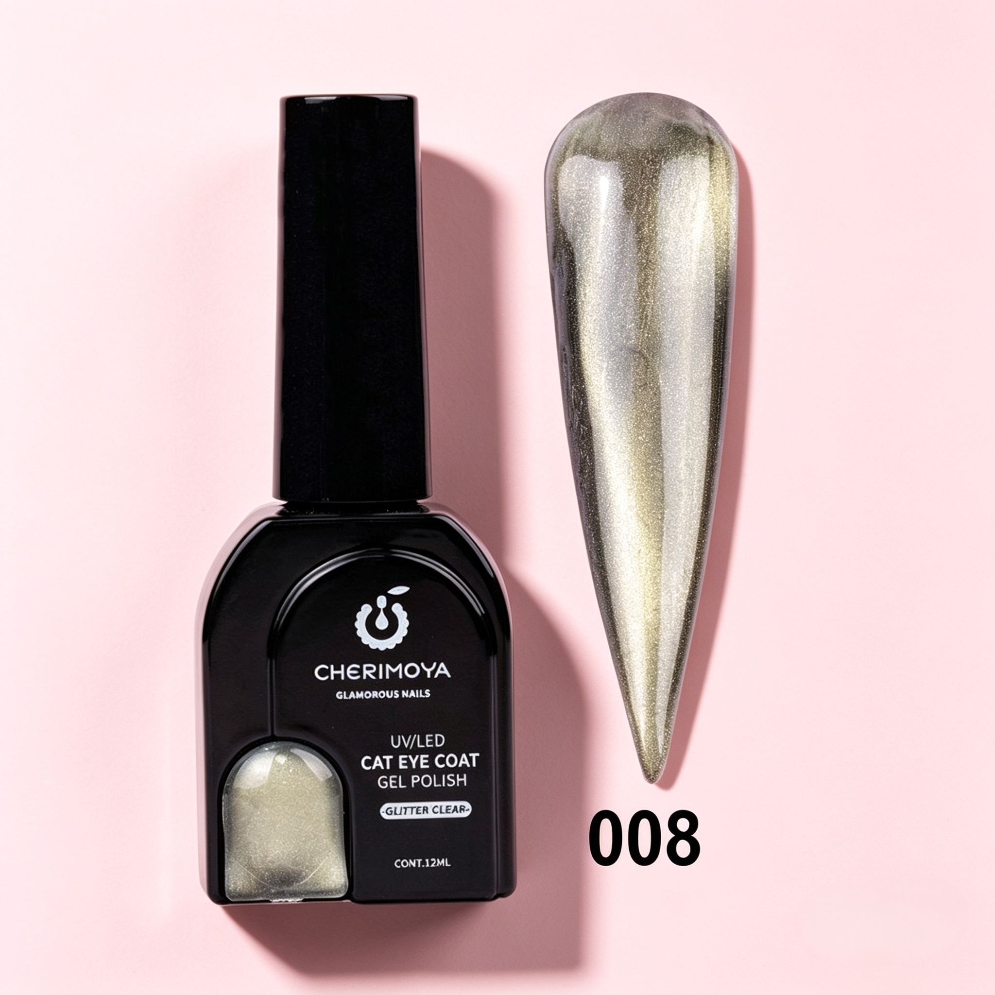 Esmalte Ojo de Gato Glitter Clear 08