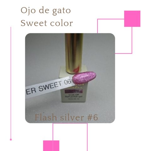Esmalte Ojo de Gato Sweet Color Flash Silver 6