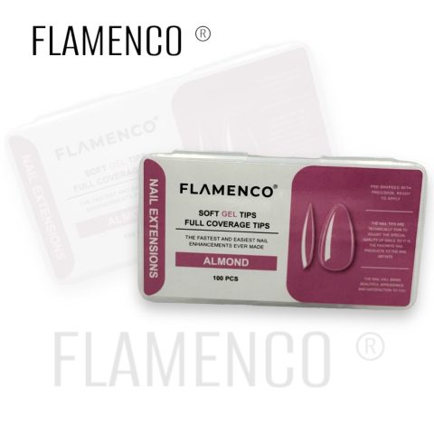 Flamenco Tips Soft Gel Almond 100 pcs Rosada