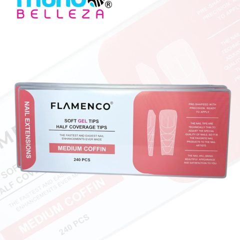 Flamenco Tips Soft Gel Medium Coffin 240 pcs Rojo