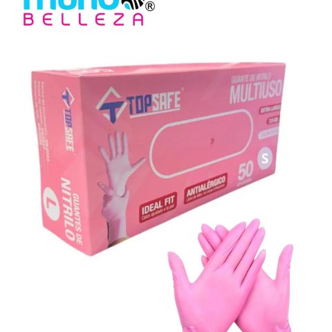 Guantes de Nitrilo Top Safe Talla S Rosa