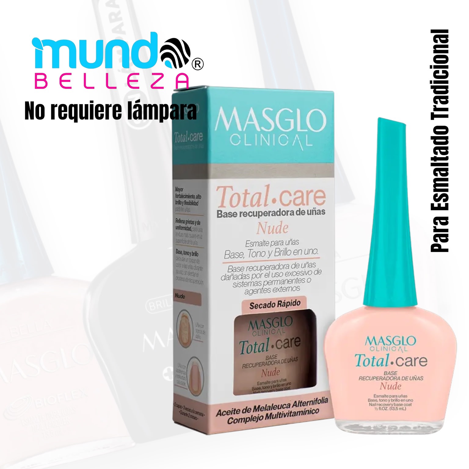 Masglo Clinica Total Base Recuperadora de Uña Nude