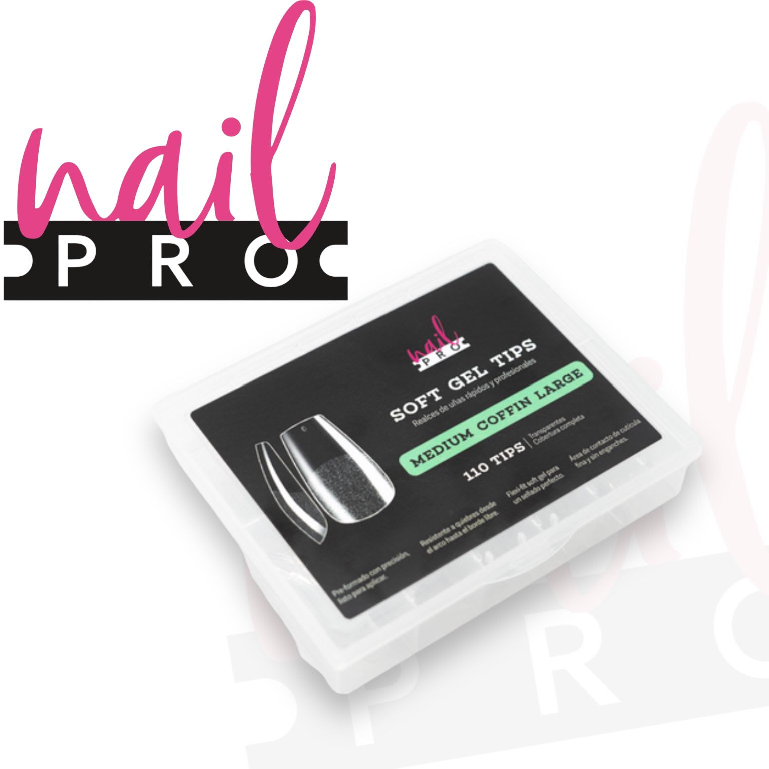 Nail Protips Sof Gel Medium Coffin Largo