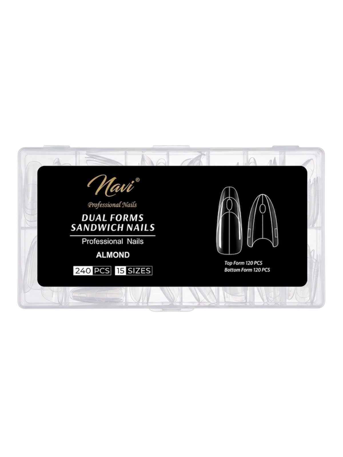 Navi Dual Sandwich Nails Almond 240 pcs