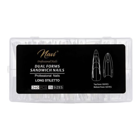 Navi Dual Sandwich Nails Long Stiletto 240 pcs