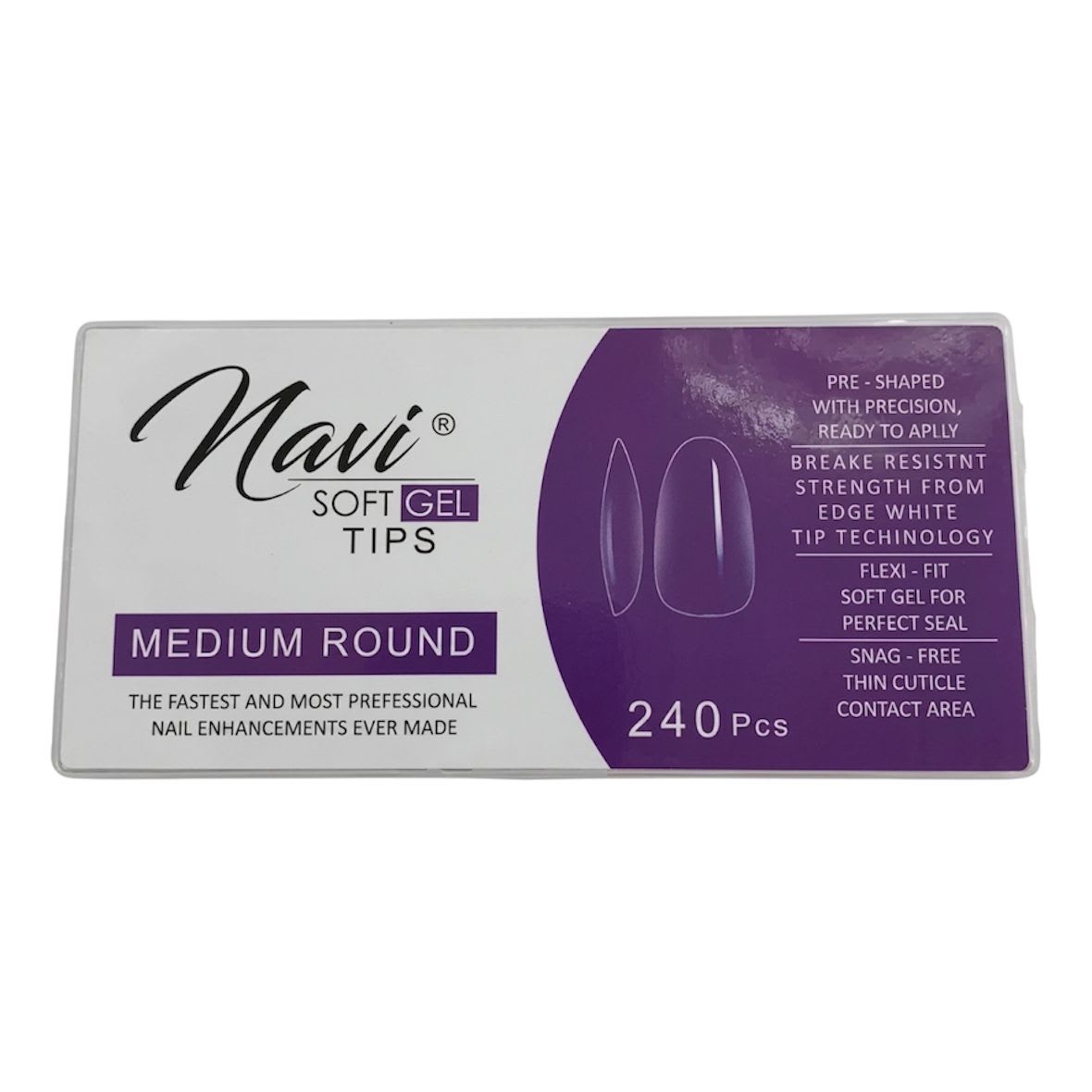 Navi Tips Soft Gel Medium Coffin 240 pcs