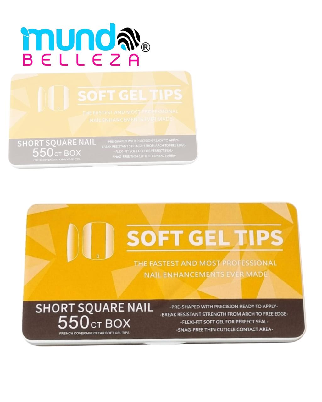 Tips Soft Gel 550 Unidshort Square