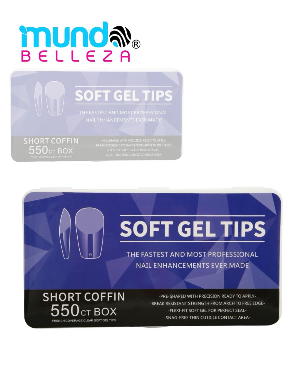 Tips Soft Gel 550UNID Short Coffin