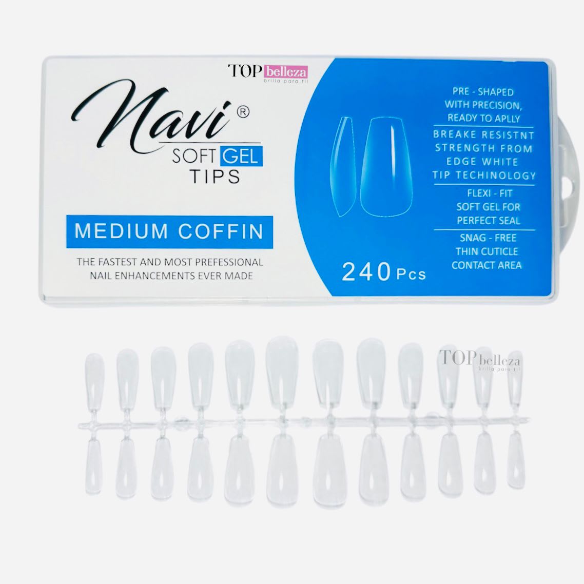 Tips Soft Gel Medium Coffin 240pcs