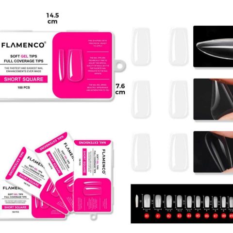 Tips Soft Gel Short Square 100pcs