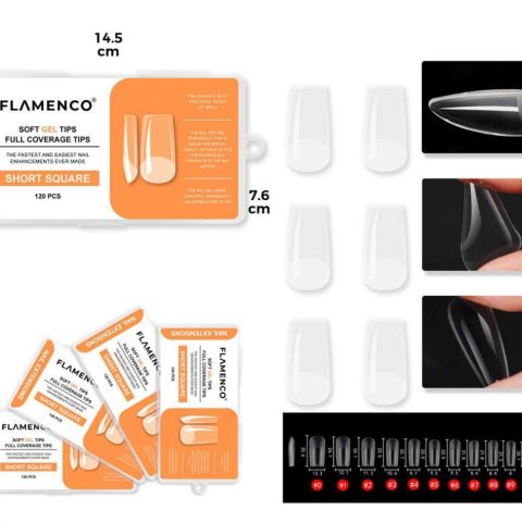 Tips Soft Gel Short Square 120pcs