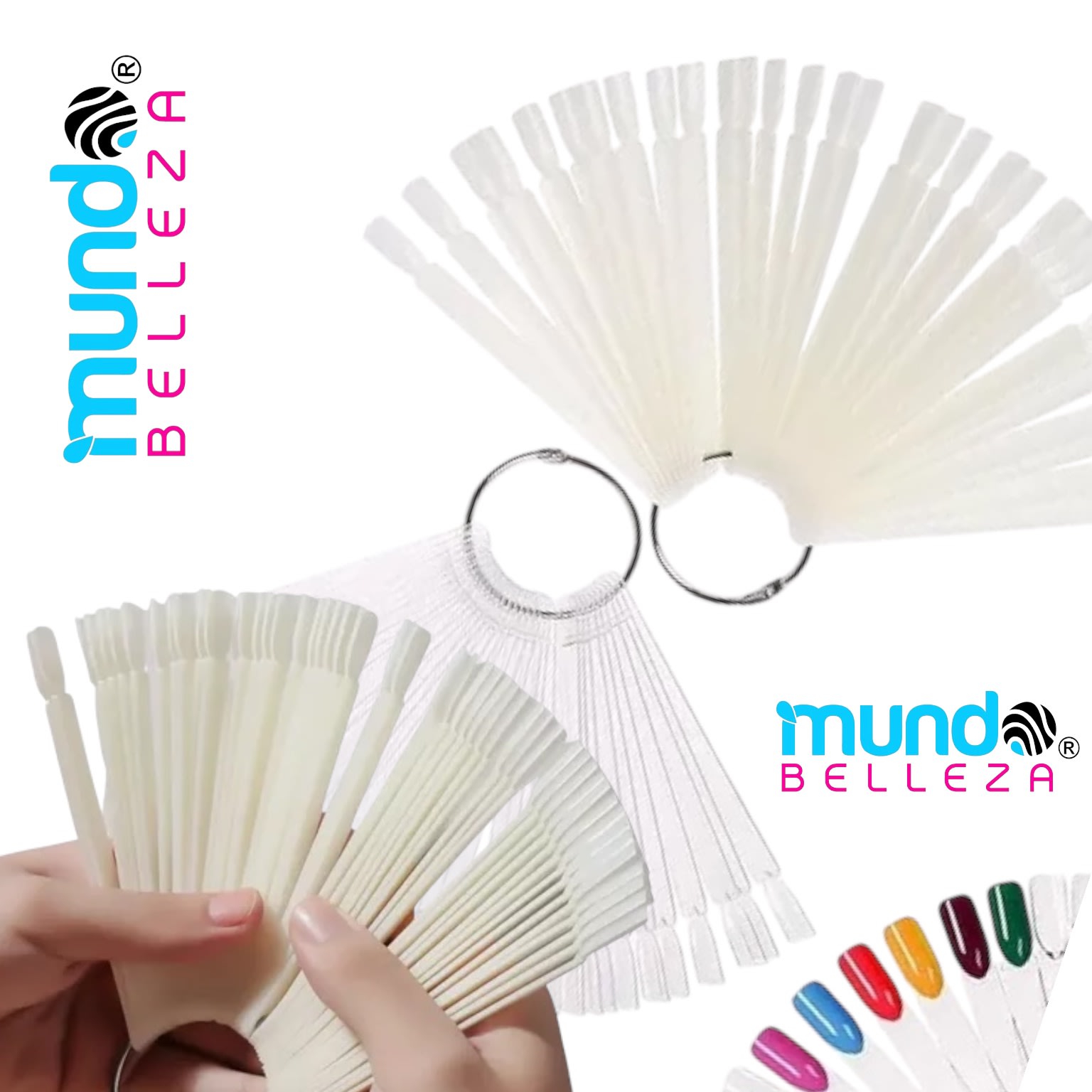 Uñetas con Aro x 50 Unid Cuadradas Hueso